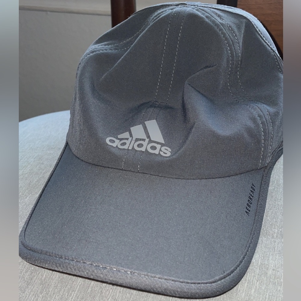 Grey Adidas Velcro Areo ready hat